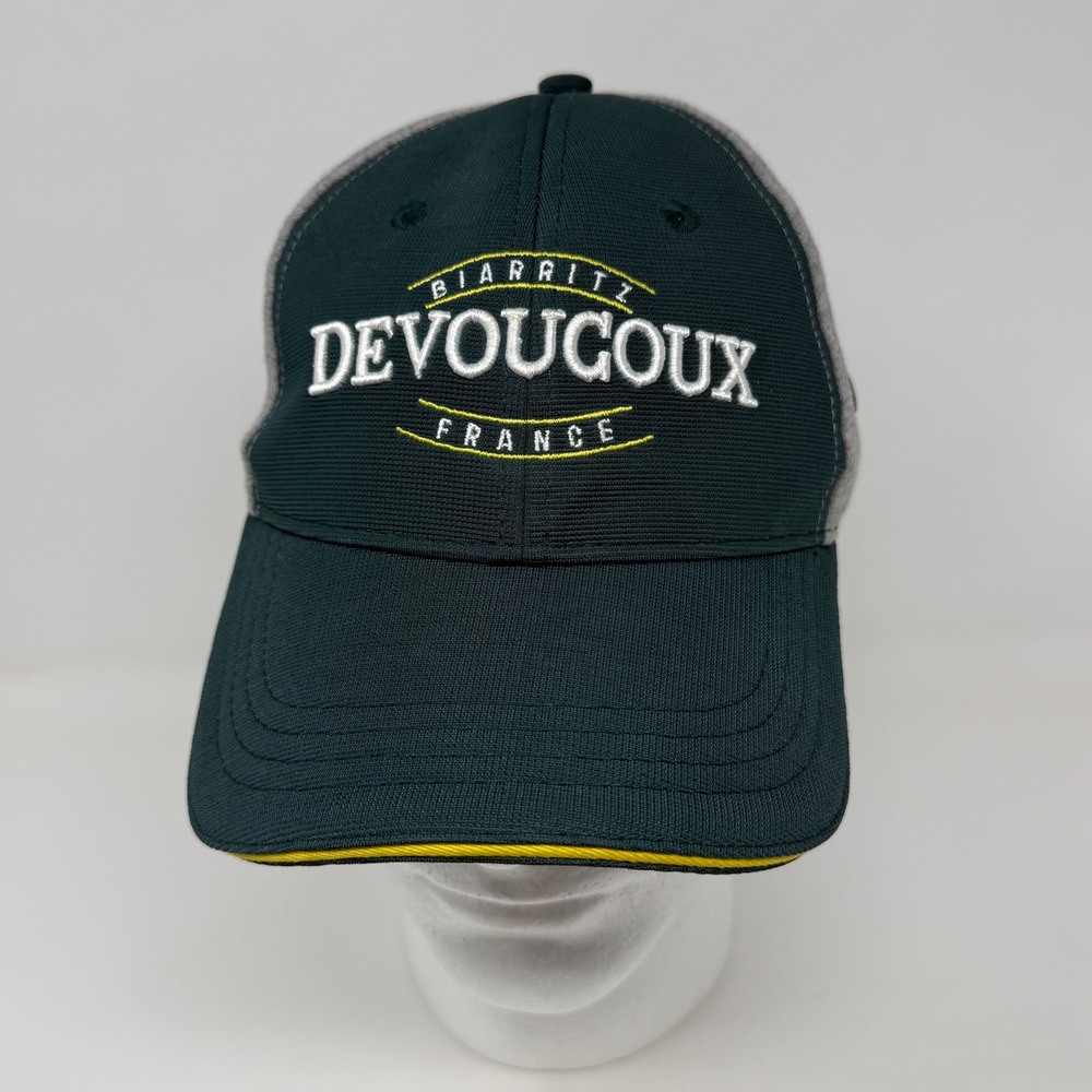 Devoucoux‎ Biarritz France Equestrian Baseball Cap Green Grey Adjustable Hat